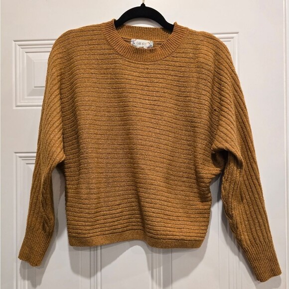 Pink Rose Long Sleeve Camel Sweater, Size XS - Picture 1 of 2